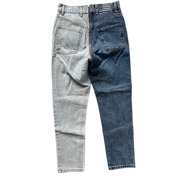 REVICE Yin Yang Two Tone Zip Crotch High Rise Straight Leg Jeans Size 26 - Picture 9 of 10